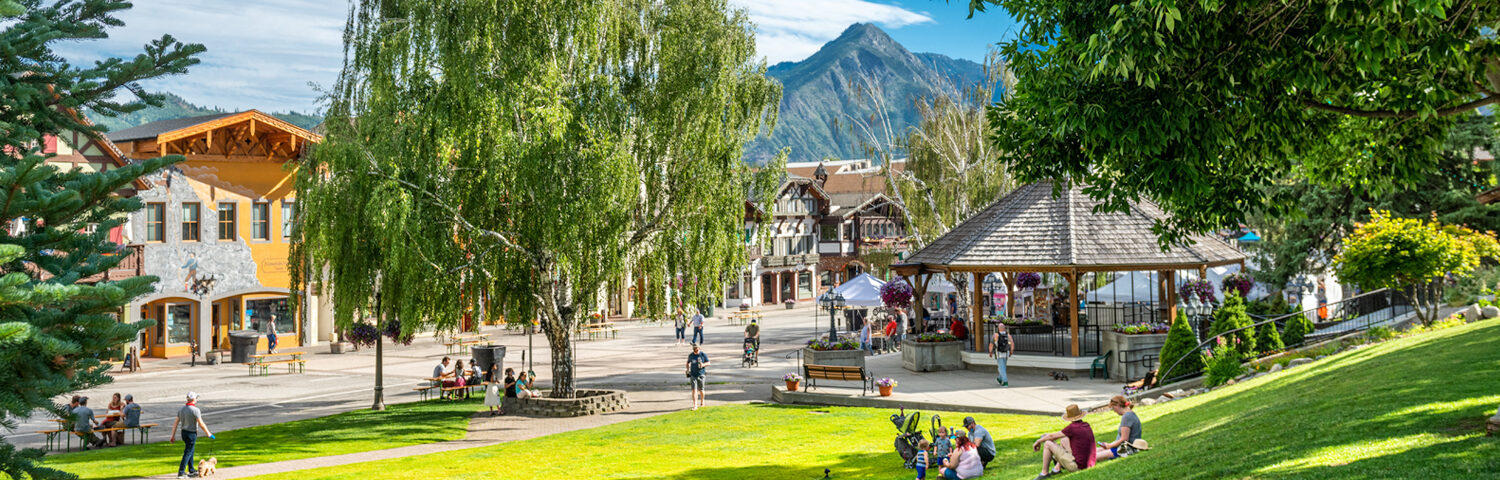 Front street and Gazebo in Leavenworth Washington